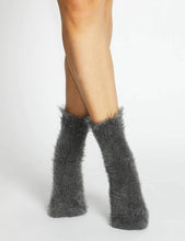 Load image into Gallery viewer, Levante Furry Plush Sock Charcoal
