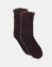 Load image into Gallery viewer, FURRY PLUSH SOCK - CHOCOLATE
