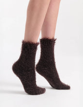 Load image into Gallery viewer, FURRY PLUSH SOCK - CHOCOLATE
