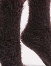 Load image into Gallery viewer, FURRY PLUSH SOCK - CHOCOLATE
