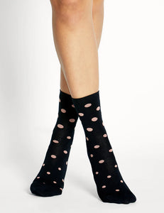 Gigi Spot Crew Sock / Ink Rose