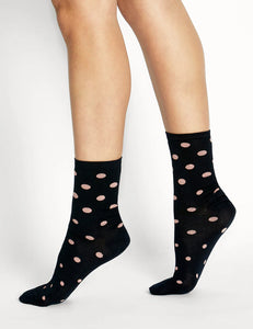 Gigi Spot Crew Sock / Ink Rose