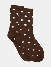 Load image into Gallery viewer, GIGI SPOT CREW SOCK - ESPRESSO
