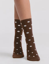 Load image into Gallery viewer, GIGI SPOT CREW SOCK - ESPRESSO
