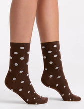 Load image into Gallery viewer, GIGI SPOT CREW SOCK - ESPRESSO
