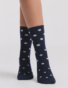 GIGI SPOT CREW SOCK - NAVY