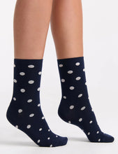 Load image into Gallery viewer, GIGI SPOT CREW SOCK - NAVY
