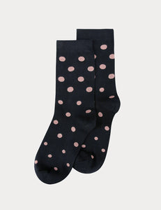 Gigi Spot Crew Sock / Ink Rose