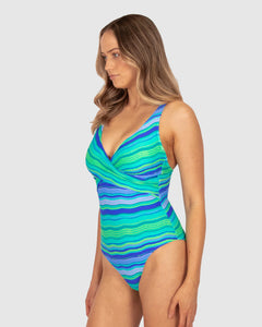 High Seas D-E Cup Wrap One Piece Swimsuit Atlantic