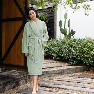 Bambury Microplush Bath Robe, Sage