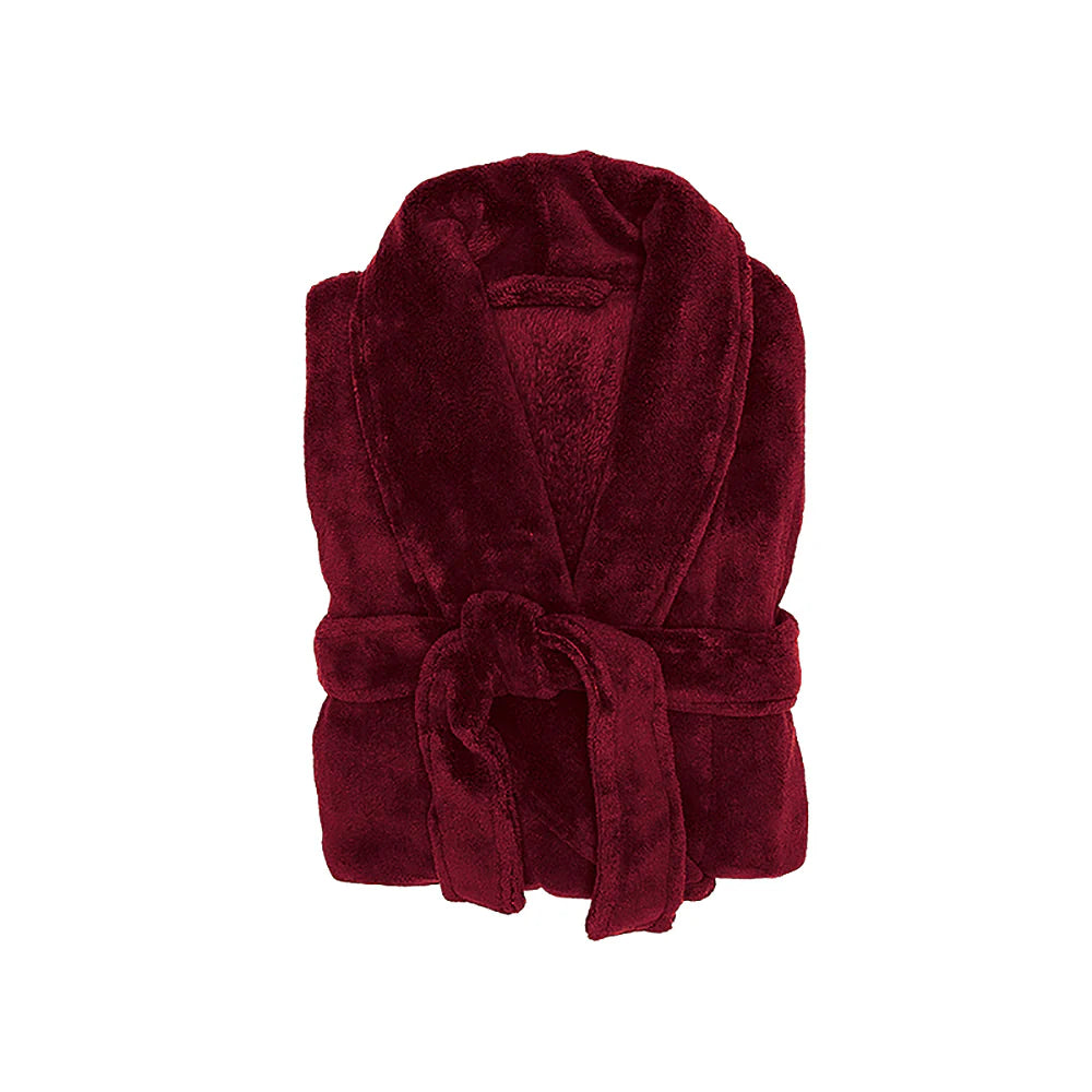 Bambury Microplush Bath Robe,  Merlot