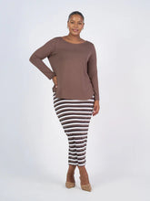 Load image into Gallery viewer, Maxi Bamboo Whitney Tube Skirt - Brown Stripe
