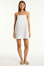Load image into Gallery viewer, Tidal Linen Shift Short Dress - White
