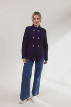 Load image into Gallery viewer, 100% Boiled Wool Dbl Breasted Jacket Navy
