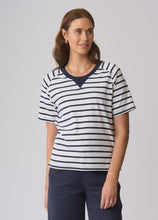 Load image into Gallery viewer, St James Top - White/Navy Stripe
