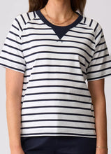 Load image into Gallery viewer, St James Top - White/Navy Stripe
