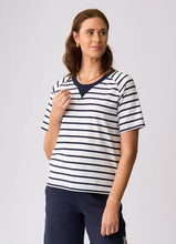 Load image into Gallery viewer, St James Top - White/Navy Stripe
