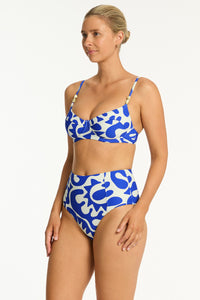 SEA LEVEL Seascape Panelled High Waist Pant / BLUE