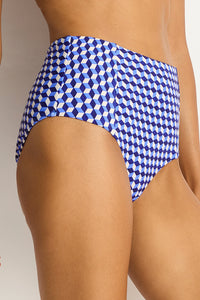 Solara Panelled High Waist Pant Blue