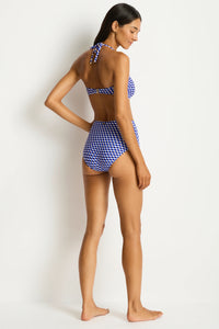 Solara Panelled High Waist Pant Blue