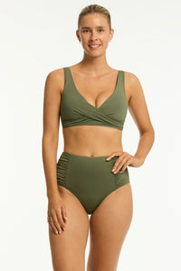 Eco Essentials Cross Front Multifit Bra / Khaki