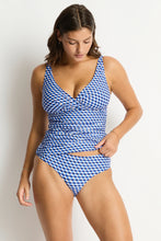 Load image into Gallery viewer, Solara Cross Front Multifit Tankini  Blue
