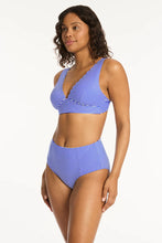 Load image into Gallery viewer, Varsity Longline Tri Bra / Cobalt
