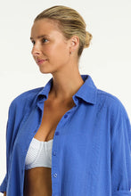 Load image into Gallery viewer, Heatwave Cover Up Shirt Blue
