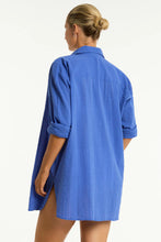 Load image into Gallery viewer, Heatwave Cover Up Shirt Blue
