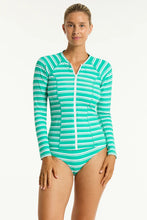 Load image into Gallery viewer, Biarritz Long Sleeve Rash Vest- Evergreen
