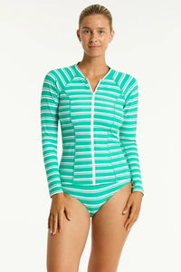 Biarritz Long Sleeve Rash Vest- Evergreen