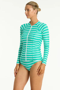 Biarritz Long Sleeve Rash Vest- Evergreen