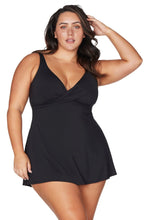 Load image into Gallery viewer, Hues Delacroix Cross Over Swimdress / Black
