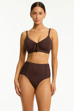 Load image into Gallery viewer, Essentials Edit Tie Front DD/E Bralette / Cocoa
