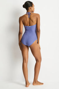 Solara U Bar Bandeau One Piece Blue