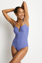Load image into Gallery viewer, Solara U Bar Bandeau One Piece Blue
