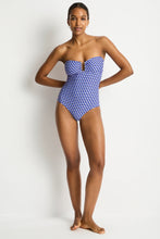 Load image into Gallery viewer, Solara U Bar Bandeau One Piece Blue
