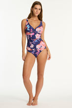 Load image into Gallery viewer, SEA LEVEL Indochine Cross Front Multifit Tankini / French Navy
