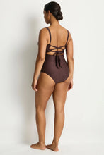 Load image into Gallery viewer, Zen Cross Front Tie Back One Piece - Cocoa
