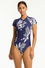 Load image into Gallery viewer, Aloha Short Sleeve High Leg One Piece
