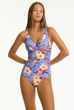 Load image into Gallery viewer, Blue Hawaii Cross Front One Piece
