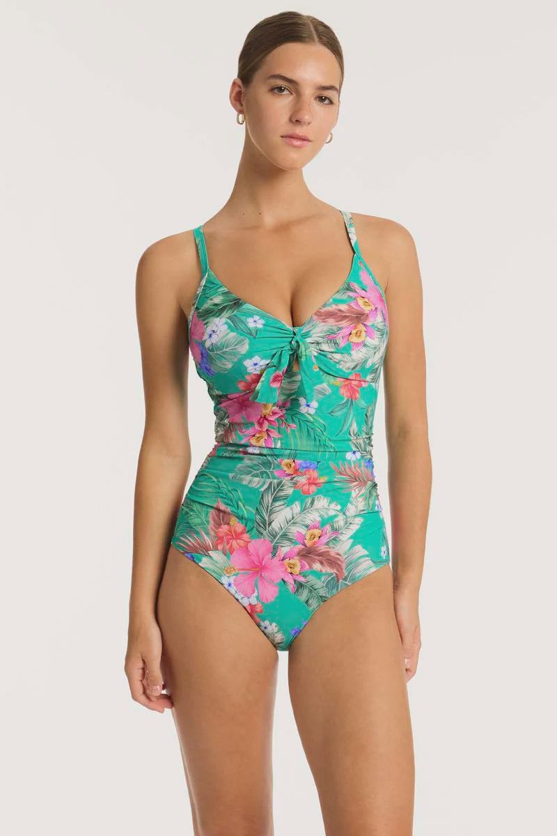 Pacifico Tie Front DD/E One Piece Evergreen