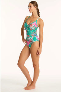 Pacifico Tie Front DD/E One Piece Evergreen