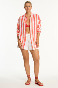 SEA LEVEL West Coast Beach Shirt / CORAL