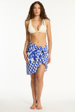 Load image into Gallery viewer, SEA LEVEL Seascape Bordered Sarong / BLUE
