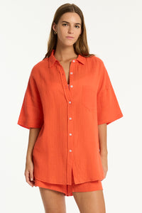 SEA LEVEL Sunset Aloha Shirt / FLAME