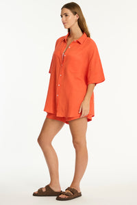 SEA LEVEL Sunset Aloha Shirt / FLAME