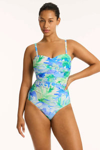 Key Largo Twist Bandeau One Piece Blue