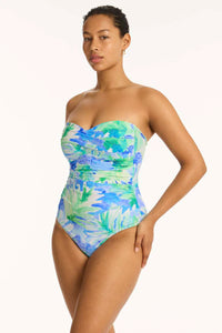 Key Largo Twist Bandeau One Piece Blue