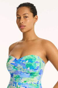 Key Largo Twist Bandeau One Piece Blue